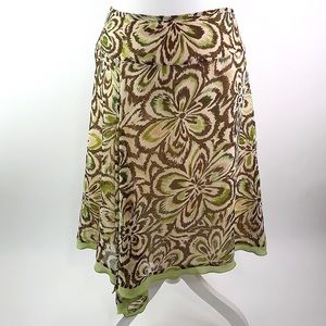 Worthington Petite Floral Skirt Asymmetrical Front
